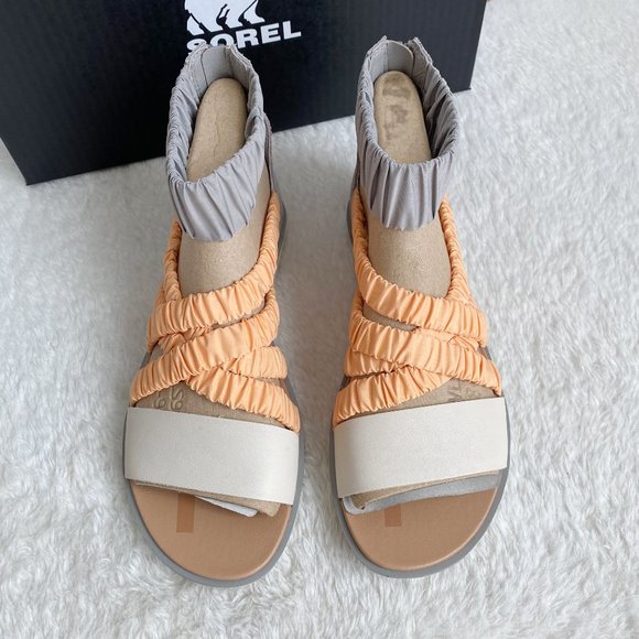 Sorel Ella II Ankle Strap Women's Sandals, Gray/Orange, Size 8 - Picture 3 of 9